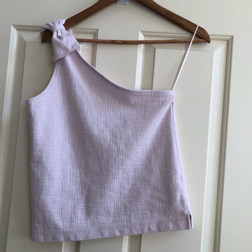 J. Crew pale pink one shoulder bow tank top - Picture 9 of 9